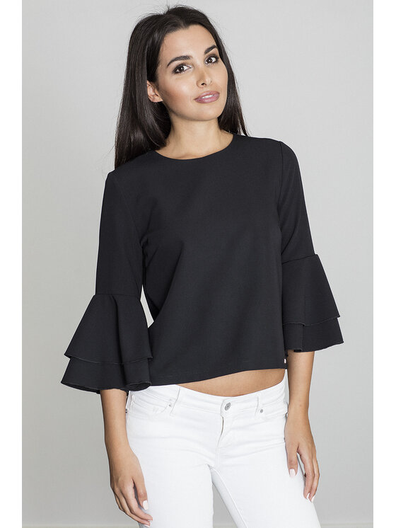 FIGL FIGL Blúzka M565 Čierna Regular Fit