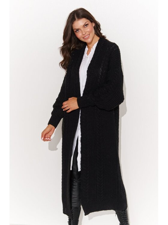 Makadamia Makadamia Sweter S175 Czarny Loose Fit