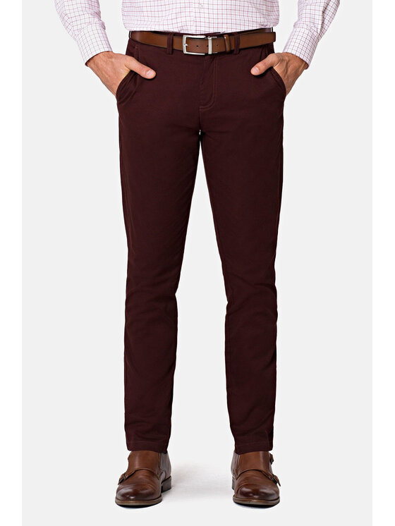Lancerto Lancerto Chinosy Nestor Brązowy Regular Fit