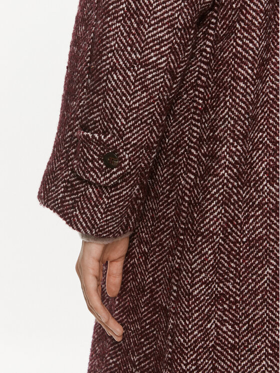 MVP Wardrobe MVP Wardrobe Wollmantel Spiga Over MVPI3CP018.0PN0052 Dunkelrot Over Fit