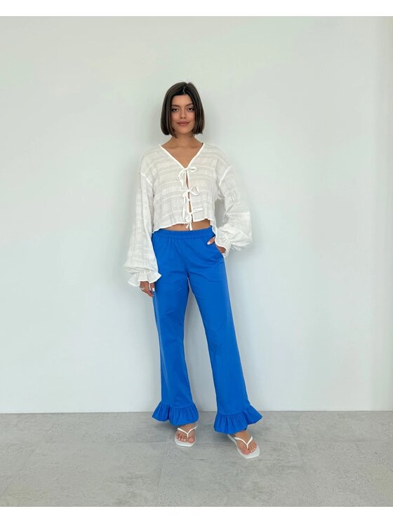 Le Songe Le Songe Spodnie materiałowe KARLA Granatowy Basic Fit