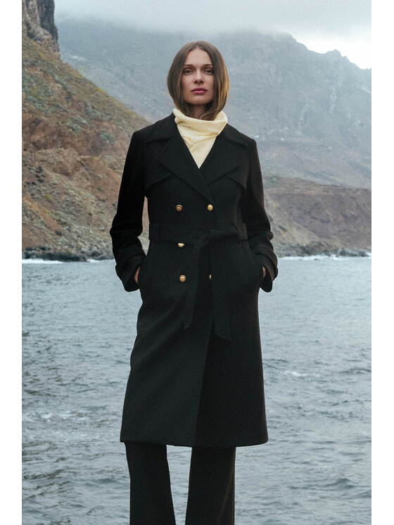 Lancerto Lancerto Płaszcz Eloria PC073225000015 Czarny Regular Fit