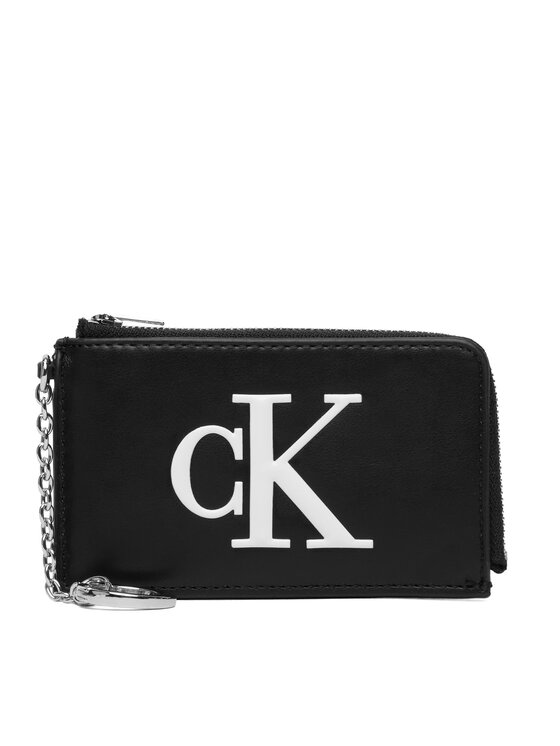 Calvin Klein Etui pentru chei Bold Ck L Zip Cardcase LV04F1280G Negru