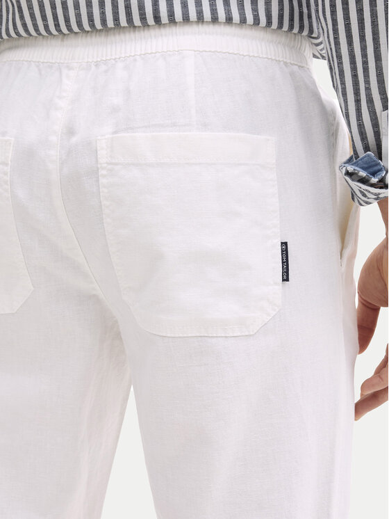 Tom Tailor Tom Tailor Παντελόνι υφασμάτινο 1044716 Λευκό Regular Fit