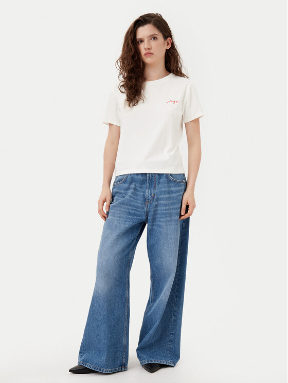 HUGO HUGO T-Shirt 50534300 Beżowy Regular Fit