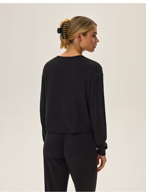 Esotiq Esotiq Piżama 42304 Czarny Regular Fit