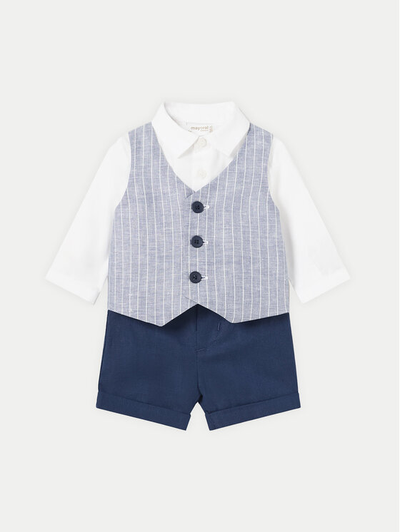 Mayoral Completo camicia e pantaloncini 01220 Blu Regular Fit, taglia : 4_6M