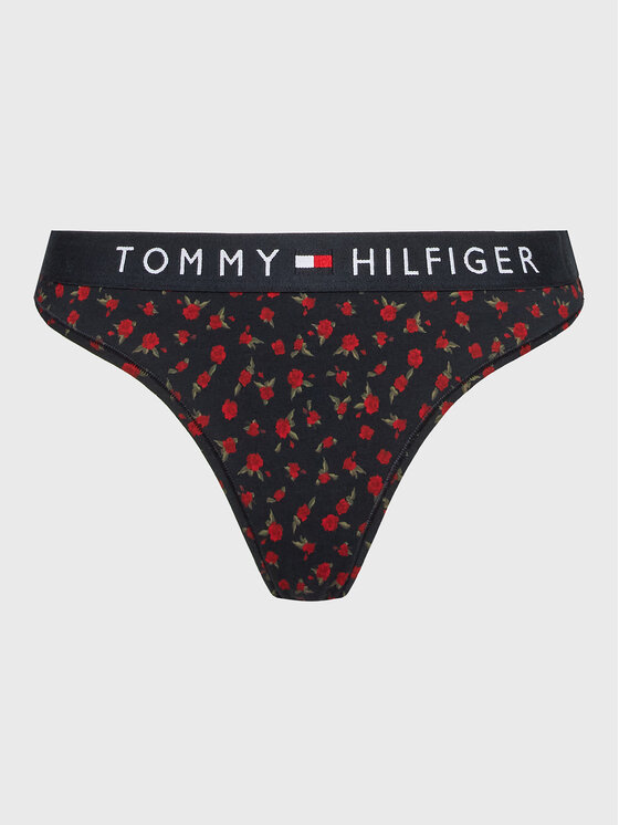 Tommy Hilfiger Tommy Hilfiger Stringi Print UW0UW03866 Granatowy