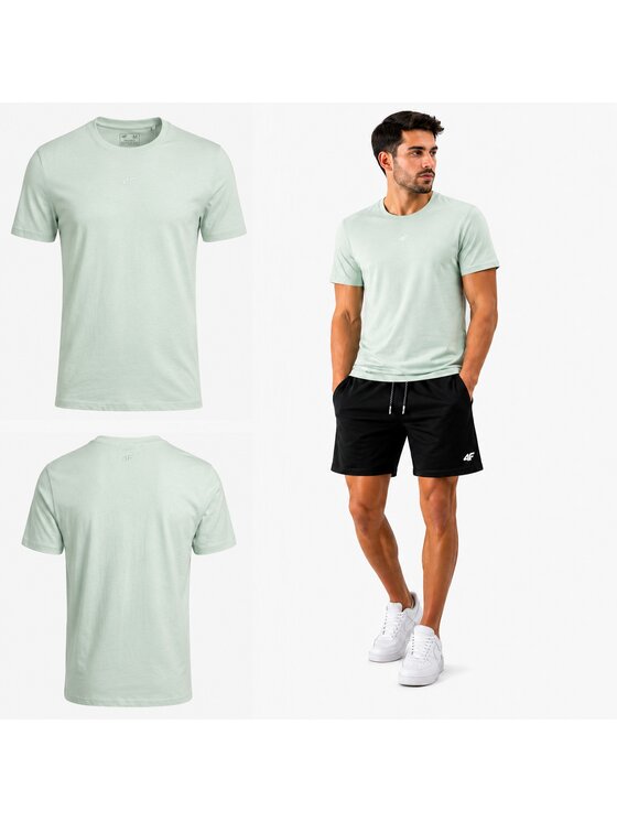 4F 4F T-Shirt 4FWSS26TTSHM3947 Zielony jasny Regular Fit