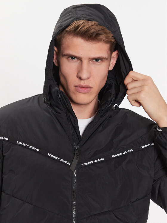Tommy Jeans Tommy Jeans Prijelazna jakna Tape Detail DM0DM16578 Crna Regular Fit