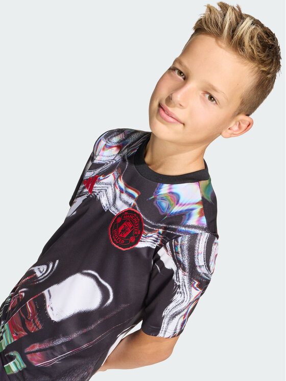 adidas adidas Koszulka techniczna Manchester United 25/26 Pre Match Jersey Kids Czarny Regular Fit