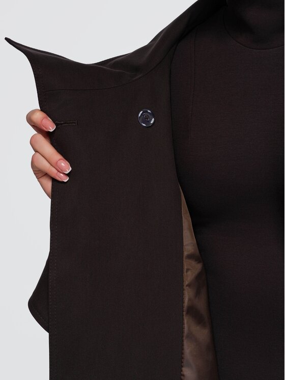 Ombre Ombre Trencz OW-CT-E0026 Brązowy Relaxed Fit