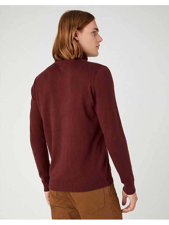 Wrangler Wrangler Sweter ROLL Czerwony Regular Fit