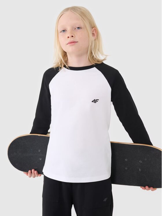 4F 4F Longsleeve 4FJWSS25TLONM420-10S Bianco Regular Fit