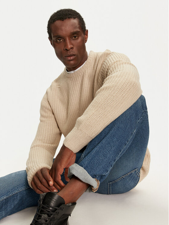 Brave Soul Brave Soul Sweater MK-230BINARY3 Bézs Regular Fit