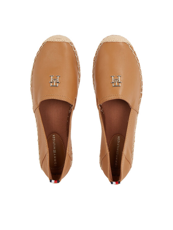 Tommy Hilfiger Tommy Hilfiger Espadrilky Th Leather Flat Espadrille FW0FW07720 Hnedá