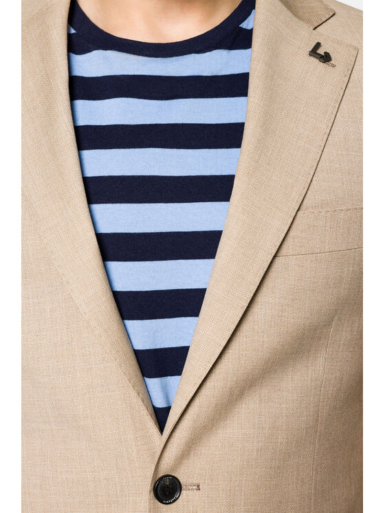 Lancerto Lancerto Garnitur GA073123000009 Beżowy Slim Fit
