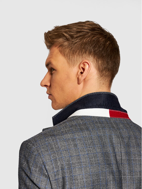 Tommy Hilfiger Tailored Tommy Hilfiger Tailored Oblek Check TT0TT08549 Sivá Slim Fit