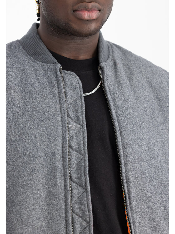 Alpha Industries Alpha Industries Kurtka bomber MA-1 Wool Bomber Jacket Srebrny Regular Fit