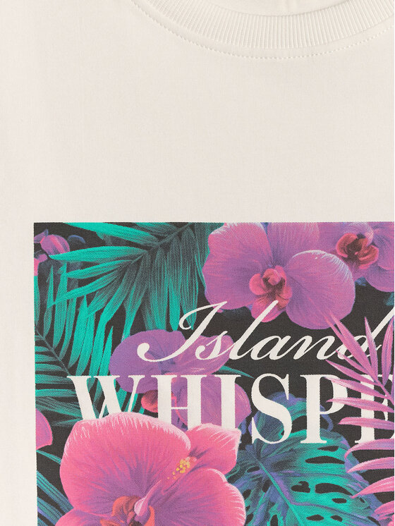 4F 4F T-Shirt TROPIC ORCHID Biały Relaxed Fit