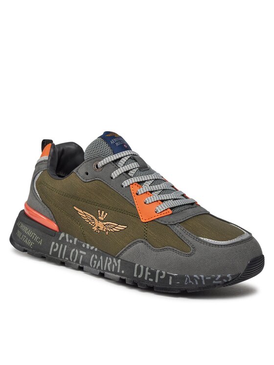 Aeronautica Militare Sneaker Uomo – Running Frecce Tricolori, Ecopelle E Tessuto Multicolore, Suola In Gomma, Originale