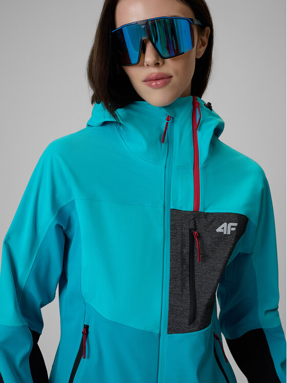 4F 4F Kurtka przejściowa TREKKING Turkusowy Regular Fit