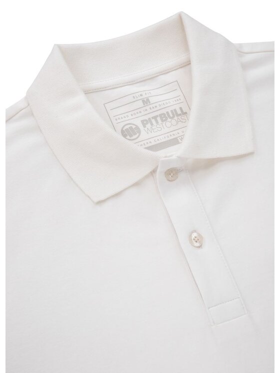 PITBULL PITBULL Polo Koszulka Polo Jersey Slim Fit Small Logo XL Biały Regular Fit