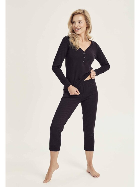 Taro Taro Piżama 3003-01 Czarny Comfortable Fit