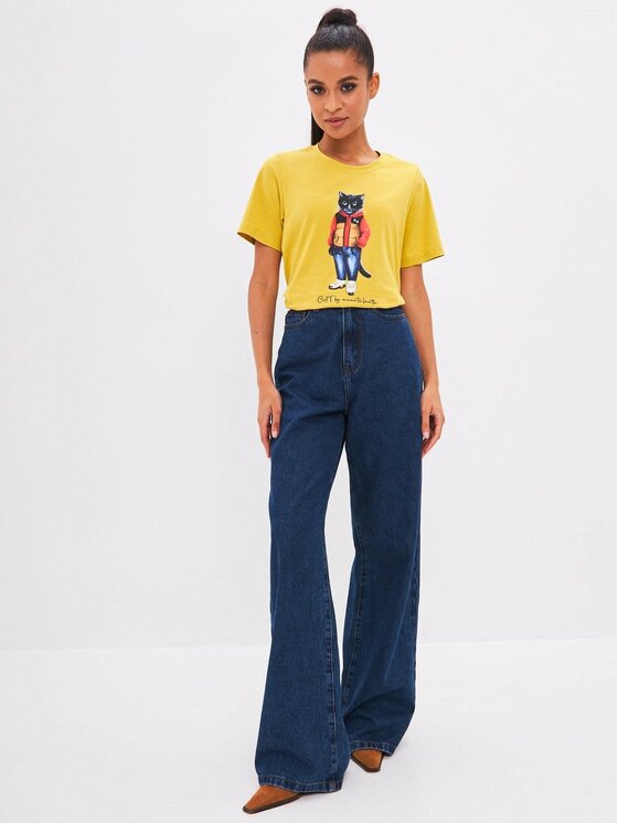 CAT by maniita lacitta CAT by maniita lacitta T-Shirt Printed T-shirt Żółty Regular Fit