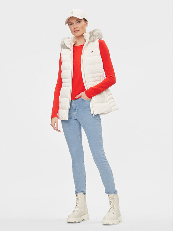 Tommy Hilfiger Tommy Hilfiger Prsluk Tyra WW0WW39744 Bijela Regular Fit