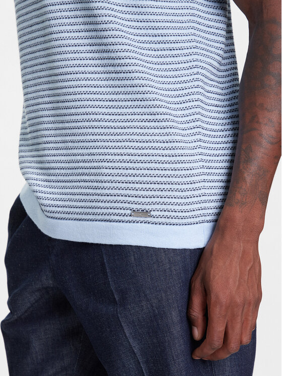 United Colors Of Benetton United Colors Of Benetton Тениска с яка и копчета 1094K301J Син Regular Fit