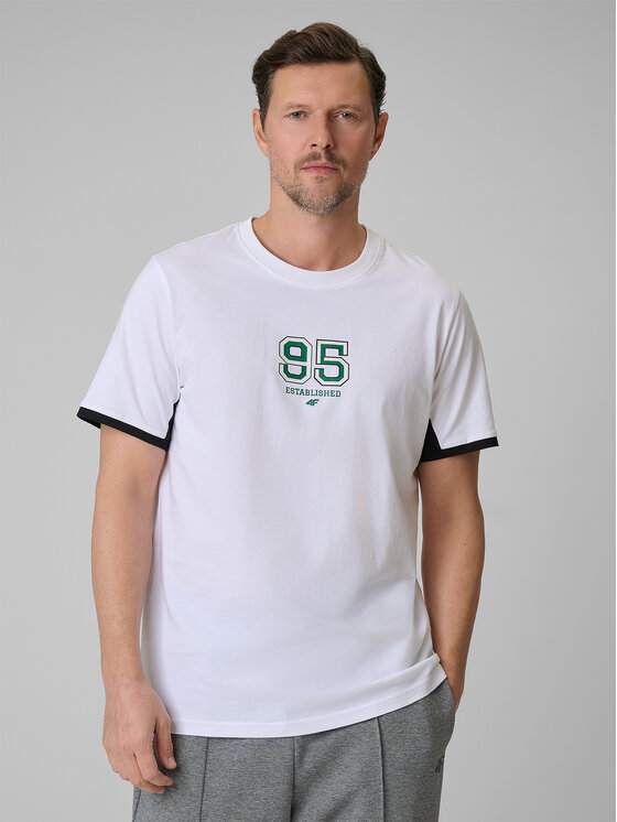 4F 4F T-Shirt SPORTS CLUB Biały Regular Fit