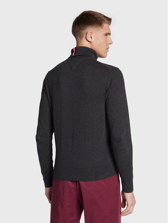 Tommy Hilfiger Tommy Hilfiger Krekls ar augstu apkakli Pima MW0MW28048 Pelēks Regular Fit
