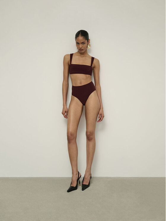 La Mania La Mania Top VALENTINA Bordowy Classic Fit