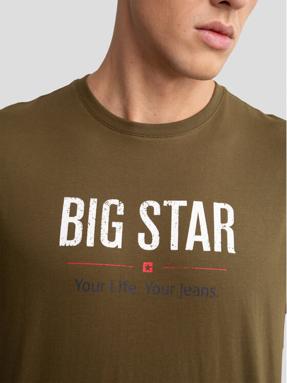 BIG STAR BIG STAR T-Shirt BRUNO_304_150 Zielony Basic Fit