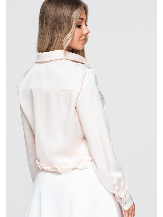 Ombre Ombre Koszula OW-SH-E0059 Beżowy Loose Fit