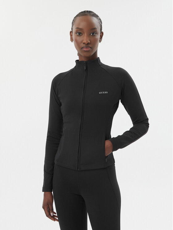 Guess Guess Majica dugih rukava V6BP08 K6722 Crna Slim Fit