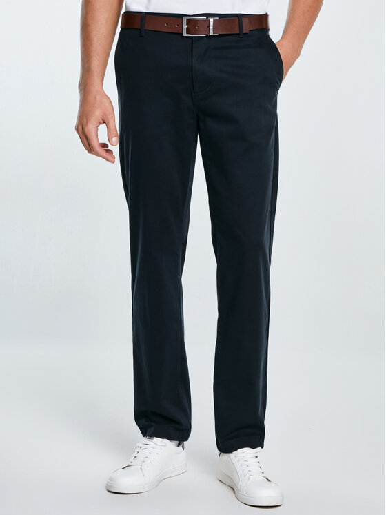 BIG STAR BIG STAR Chinosy TREVOR Czarny Slim Fit