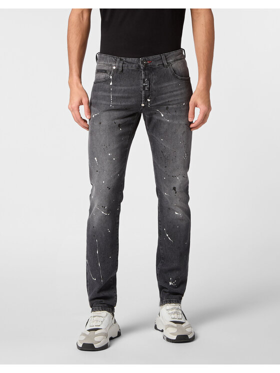 PHILIPP PLEIN PHILIPP PLEIN Džínsy 9597 Sivá Straight Leg