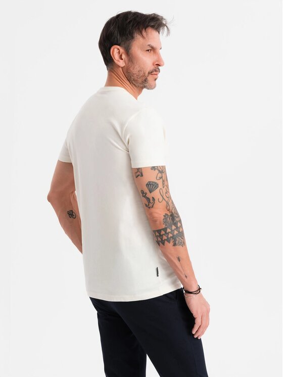 Ombre Ombre T-Shirt OM-TSCT-0109 Écru Classic Fit