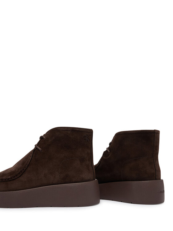 Calvin Klein Calvin Klein Auliniai batai Flatf Lace Up Apr Cut Boot HW0HW03273 Tamsiai ruda