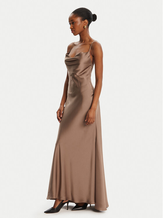Bardot Bardot Sukienka wieczorowa Monroe Cowl Neck Maxi 59709DB3 Brązowy Regular Fit