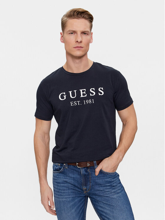 Guess Tričko U4RI22 K6YW0 Tmavomodrá Regular Fit