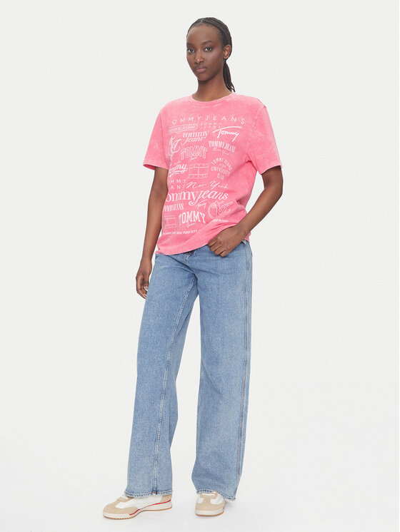Tommy Jeans Tommy Jeans T-Shirt Multi Brand DW0DW20923 Różowy Relaxed Fit
