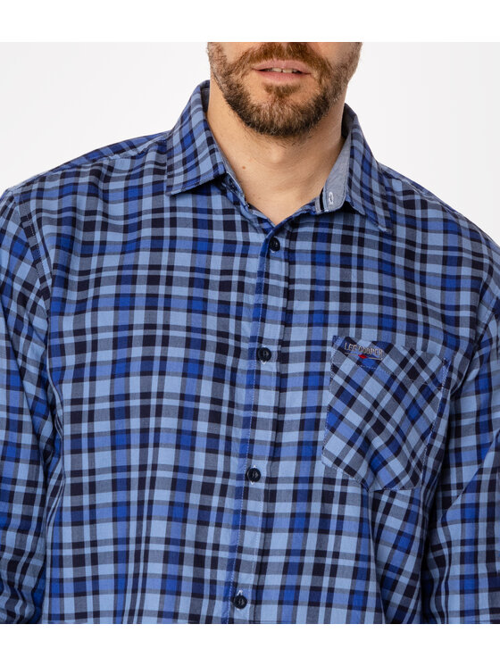 Lee Cooper Lee Cooper Koszula SCOTT Niebieski Regular Fit