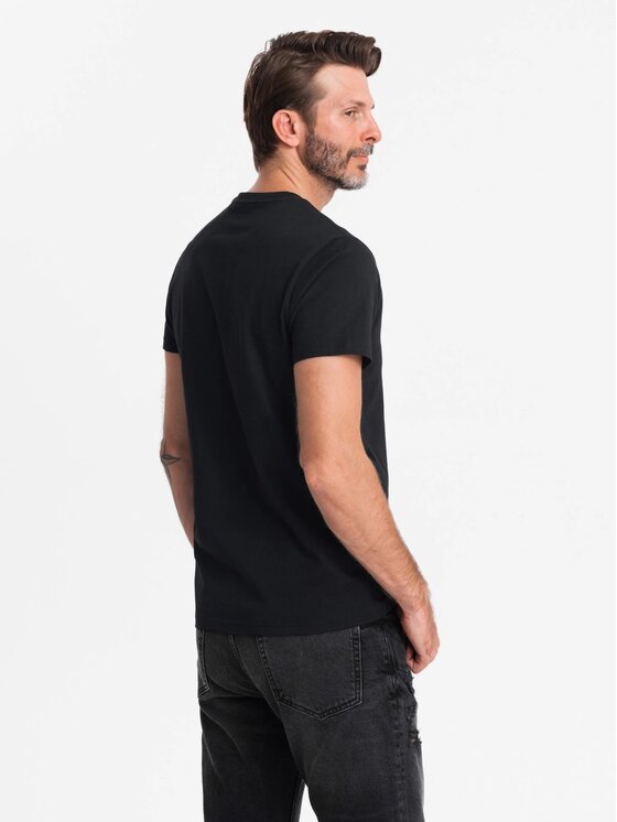 Ombre Ombre T-Shirt OM-TSPT-0211 Czarny Regular Fit