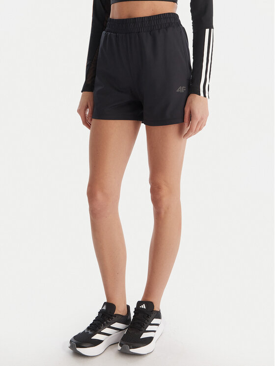 4F 4F Szorty sportowe RSS25-TFSHF0874 Czarny Regular Fit