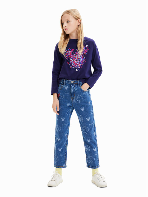 Desigual Desigual Bluzka 23WGTK16 Niebieski Regular Fit
