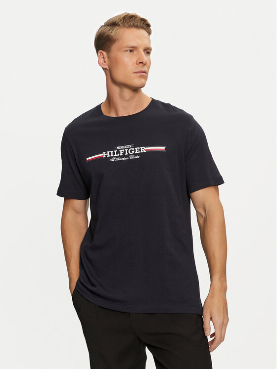 Tommy Hilfiger Tričko MW0MW36480 Tmavomodrá Regular Fit
