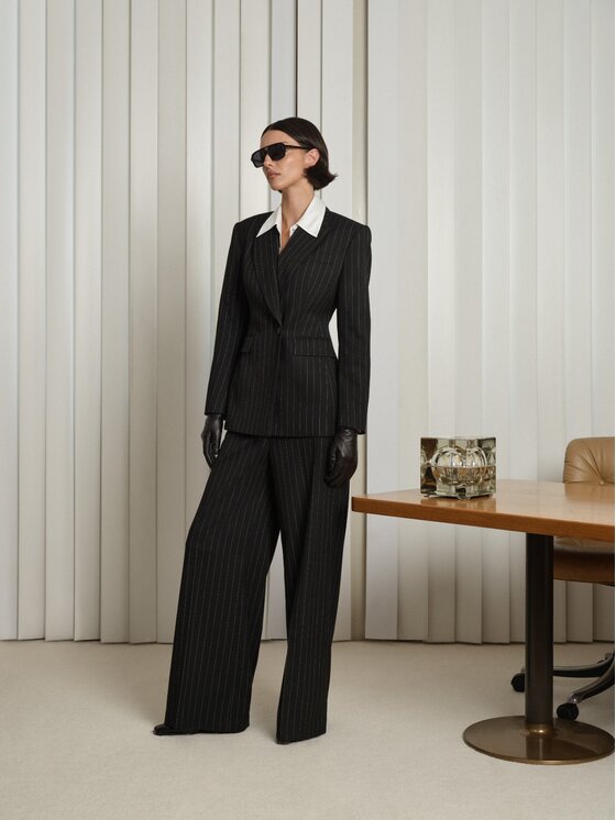 La Mania La Mania Pantalone da abito NIGHT 2 Nero Classic Fit